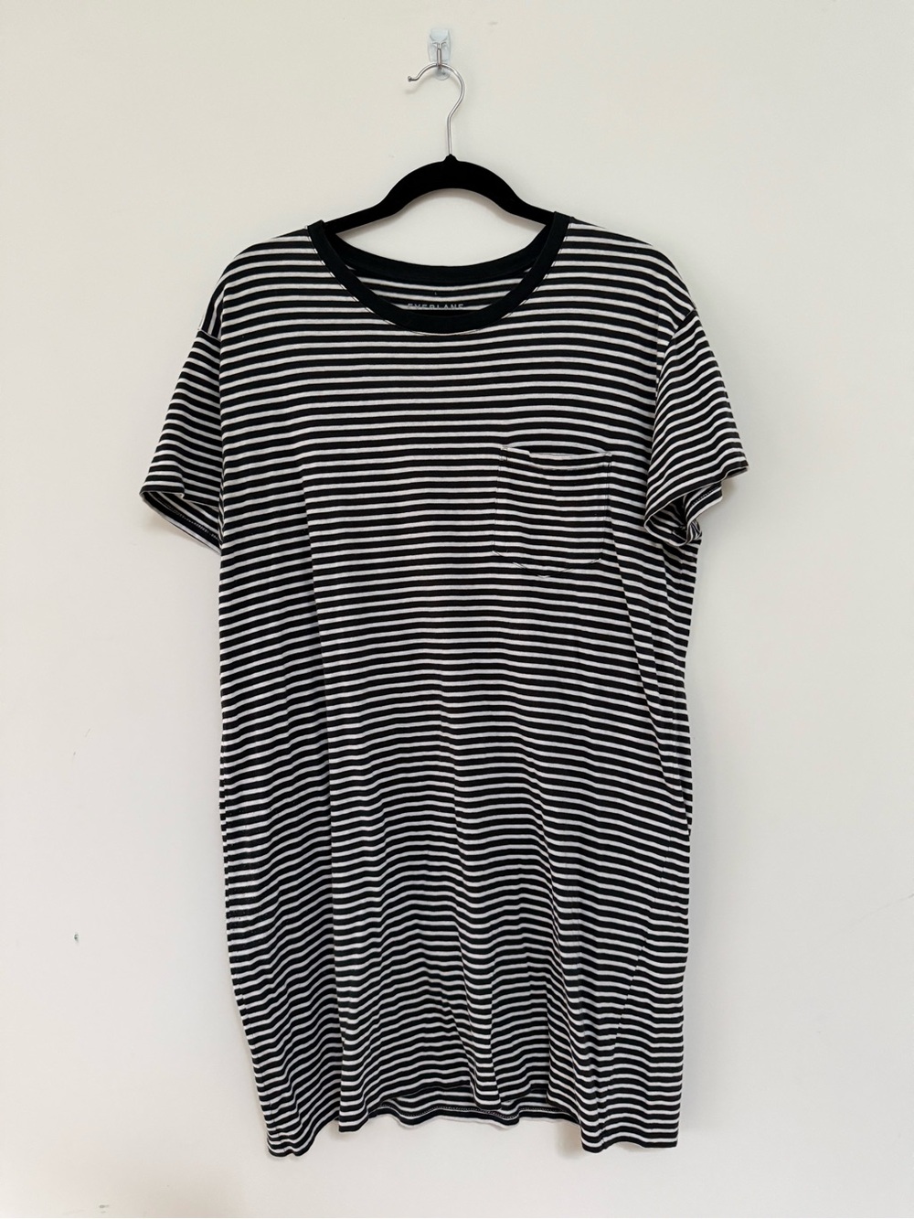 Everlane Black and White Stripe Pocket Tee